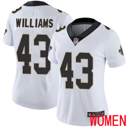 New Orleans Saints Limited White Women Marcus Williams Road Jersey NFL Football #43 Vapor Untouchable Jersey->youth nfl jersey->Youth Jersey